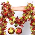 thumbnail image 1 of JeashCHAT Fall Maple Leaves Garland, Thanksgiving Day Tinsel Garland, Glitter Maple Leaf Metallic Tinsel Twist Garland Christmas Thanksgiving Decorations for Holiday Party Decor, 78.7", 1 of 7