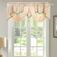 thumbnail image 1 of JeashCHAT Fancy Window Valance, Rod Pocket Short Curtain Soft Satin Swag, Solid Color Curtain Valance for Living Room Bedroom Kitchen Window Decor, 55"x18" Beige, 1 of 6