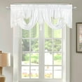 thumbnail image 1 of JeashCHAT Fancy Window Valance, Rod Pocket Short Curtain Soft Satin Swag, Solid Color Curtain Valance for Living Room Bedroom Kitchen Window Decor, 55"x18" White, 1 of 6