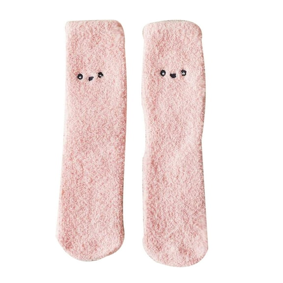 JeashCHAT Fashion Keep Warm Women Fashion Solid Color Animal Embroidery Thick Socks