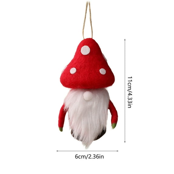 JeashCHAT Felt Mushroom Christmas Ornaments, Wool Mushroom Gnome Pendant, Christmas Tree Decorations, Cute Gnome Hanging Ornaments for Car Backpack, Xmas Gifts