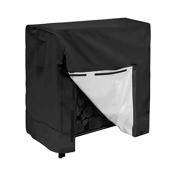 JeashCHAT Firewood Log Hoop Cover, Outdoor Heavy Duty Oxford Waterproof And Weather Resistant Patio Log Rack Cover,Waterproof Firewood Cover With Openable