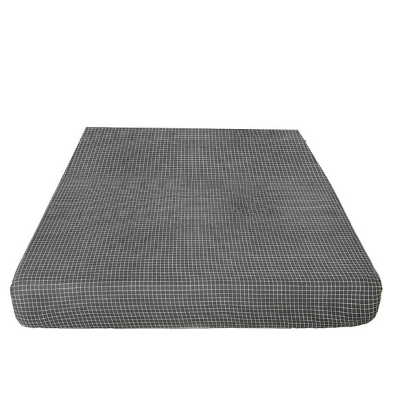 JeashCHAT Fitted Sheet Checkered Solid Color Bed Sheet Ultra Soft Breathable Brushed Microfiber Bottom Sheet Bedroom Non Slip Mattress Protector, 79" x 59", Black