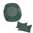 thumbnail image 1 of JeashCHAT Fitted Sheet Pillowcase Set, Extra Soft Wrinkle Free Breathable Fitted Sheet Full Size, Microfiber Deep Pocket Fitted Bottom Sheet, Bed Sheet Set, 54" x 75" x 12", Green, 1 of 7