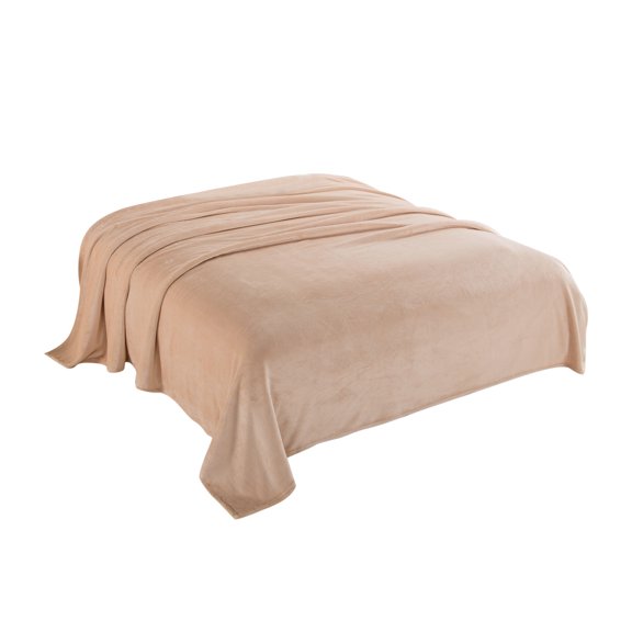 JeashCHAT Fleece Blanket , 50" x 80" Bed Blankets Solid Ultra Soft Microplush Throw Blanket for Couch Bed Sofa, Brown