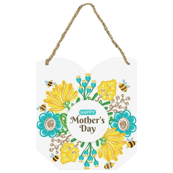 JeashCHAT Front Door Welcome Sign - Creative Heart-Shaped Happy Mother'S Day Sign