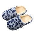 thumbnail image 1 of JeashCHAT Fuzzy Slippers Memory Foam Slippers Soft Sole Silent Non-Slip Indoor House Slippers Winter Warm Slippers Leopard Print Scuff Slippers, 1 of 3