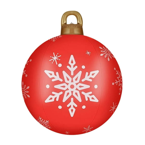 JeashCHAT Giant Christmas PVC Inflatable Decorated Ball Ornaments Xmas Blow up Ball Decorations for Holiday Yard Lawn Porch Pool Tree Decor Indoor Outdoor