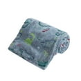 thumbnail image 1 of JeashCHAT Glow in The Dark Throw Blanket, Luminous Dinosaur Kids Blanket for Boys Super Soft Warm Flannel Blanket - Blue, 39''x 59'', 1 of 6