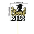 thumbnail image 1 of JeashCHAT Graduation Cake Topper , Class of 2023 Graduation Party Cake Decorations, Black and Gold Glitter Graduate with Graduation Cap, Congrats Grad, 1 of 3