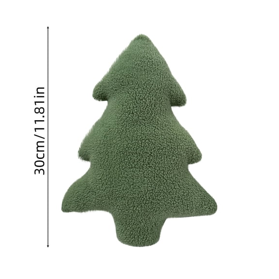 JeashCHAT Green Christmas Tree Pillow, Cute Xmas Tree Shaped Plush Throw Pillow Stuffed Christmas Decorations Sofa Cushion for Bed Couch, Xmas Gifts, 11.81inch