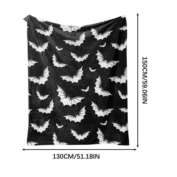 JeashCHAT Halloween Blanket Bat Print Plush Blanket Teens Soft Cozy Throw Blanket for Girls Boys Bed Sofa Couch Chair, 50"x60"