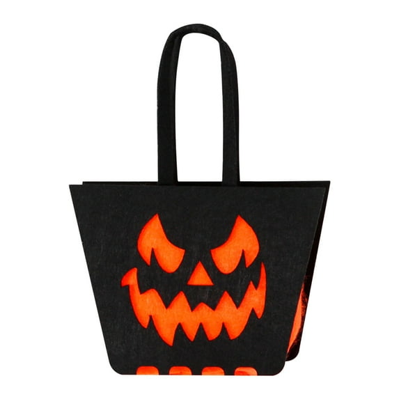 JeashCHAT Halloween Candy Bags, Sturdy Devil Handbags, Cute Treat Bags with Handles for Kids Toddlers, Halloween Goodie Bags for Family School Halloween Party