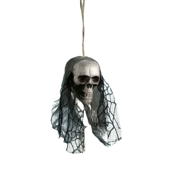 JeashCHAT Halloween Hanging Skull Ghost Decoration Bar Party Scary Props Halloween Decorations Indoor Outdoor Porch Yard Garden Tree Decor, Gray