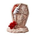 thumbnail image 1 of JeashCHAT Halloween Mini Coffin Resin Crafts Garden Statue Scary Tombstone Decorations Fish Tank Ornament Halloween Tabletop Decor Halloween Party Favors, 1 of 2