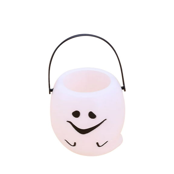 JeashCHAT Halloween Mini Plastic Ghost Basket, Cute Small Ghost Candy Pail Hanging Ornaments for Halloween Tree, Halloween Party Favors Decorations, White