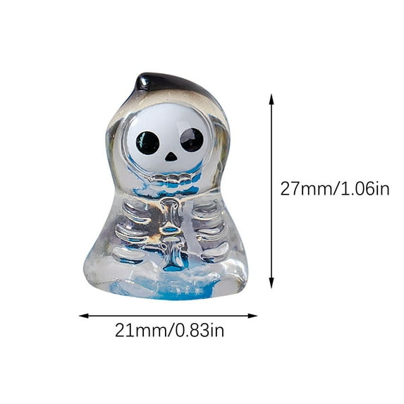 JeashCHAT Halloween Miniature Ghost, Mini Figurines Crystal Ball Resin Ornament for Home Garden Landscape Decor, Halloween Party Favors Bag Fillers