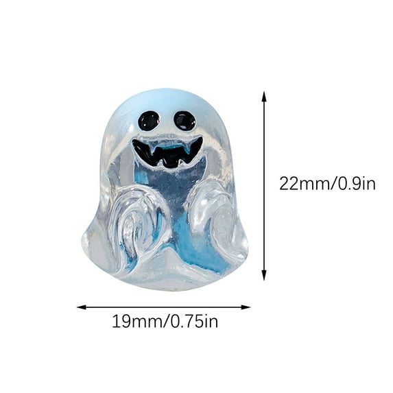 JeashCHAT Halloween Miniature Ghost, Mini Figurines Crystal Ball Resin Ornament for Home Garden Landscape Decor, Halloween Party Favors Bag Fillers