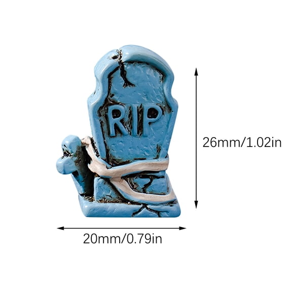 JeashCHAT Halloween Miniature Tombstone Decorations, Mini RIP Graveyard Tombstone Figurines Resin Ornament for Home Garden Landscape Yard Outdoor Indoor Decor