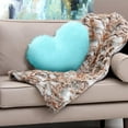 thumbnail image 1 of JeashCHAT Heart Pillow, Soft Heart Shaped Pillow, Fluffy Faux Rabbit Fur Decorative Throw Pillow, 13"x10" Heart Plush Cushion for Couch Bed Room Decor Valentine's Day Gift for Girls Women, 1 of 7