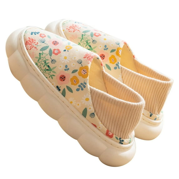 JeashCHAT House Slippers for Women, Closed Toe Slip On Parturient Shoes Slippers Indoor Home Thick Soled Casual Slippers (Multicolor)