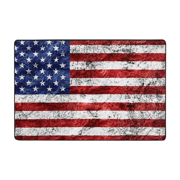 JeashCHAT Independence Day Welcome Doormat 4th of July Doormat USA Flag Star Welcome Mat Indoor Outdoor Non-Slip Floor Mat for Home Entrance Porch Decor, 16"x24"