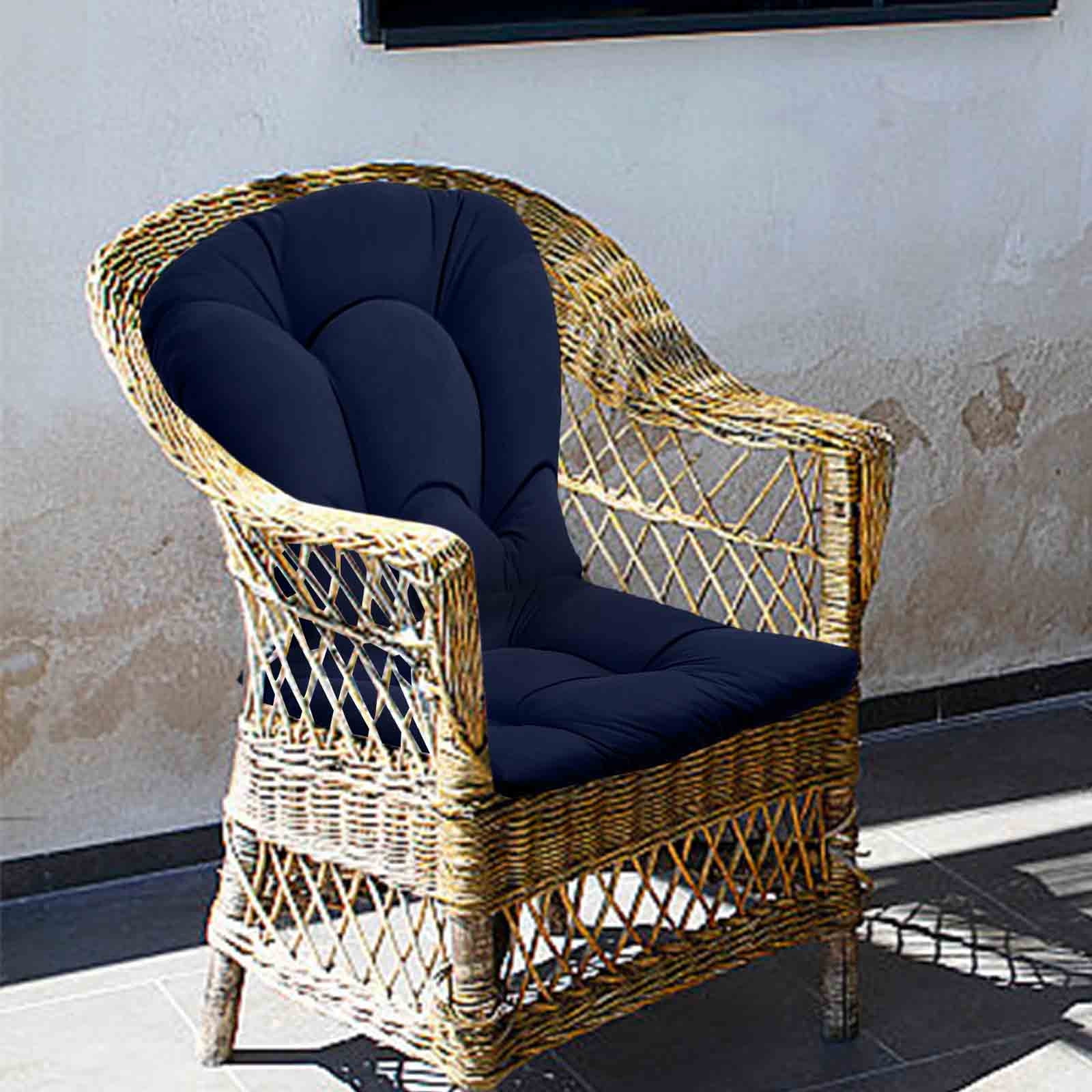 JeashCHAT Indoor Outdoor Chair Cushions for Patio Furniture Set of 2 U Shaped Seat Bottom and Back Cushion for Garden Wicker Chair Rocking Chair High Back Chair Navy Walmart Business Supplies