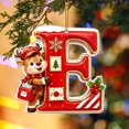 thumbnail image 1 of JeashCHAT Initial Letter Christmas Ornaments, Red Christmas Initial Ornaments Cute Reindeer Pendant Christmas Tree Hanging Decorations Xmas Gifts (E), 1 of 5