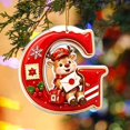 thumbnail image 1 of JeashCHAT Initial Letter Christmas Ornaments, Red Christmas Initial Ornaments Cute Reindeer Pendant Christmas Tree Hanging Decorations Xmas Gifts (G), 1 of 5