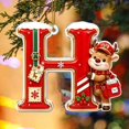 thumbnail image 1 of JeashCHAT Initial Letter Christmas Ornaments, Red Personalized Christmas Initial Ornaments Cute Reindeer Pendant Christmas Tree Hanging Decorations Xmas Gifts, 1 of 5