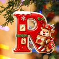 thumbnail image 1 of JeashCHAT Initial Letter Christmas Ornaments, Red Personalized Christmas Initial Ornaments Cute Reindeer Pendant Christmas Tree Hanging Decorations Xmas Gifts, 1 of 5
