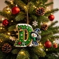 thumbnail image 1 of JeashCHAT Initial Letter Christmas Snowman Ornaments, Green Personalized Initial Christmas Ornaments, 2D Flat Acrylic Hanging Pendant Christmas Tree Decoration, Xmas Gifts, D, 1 of 6