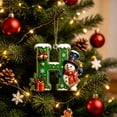 thumbnail image 1 of JeashCHAT Initial Letter Christmas Snowman Ornaments, Green Personalized Initial Christmas Ornaments, 2D Flat Acrylic Hanging Pendant Christmas Tree Decoration, Xmas Gifts, H, 1 of 6