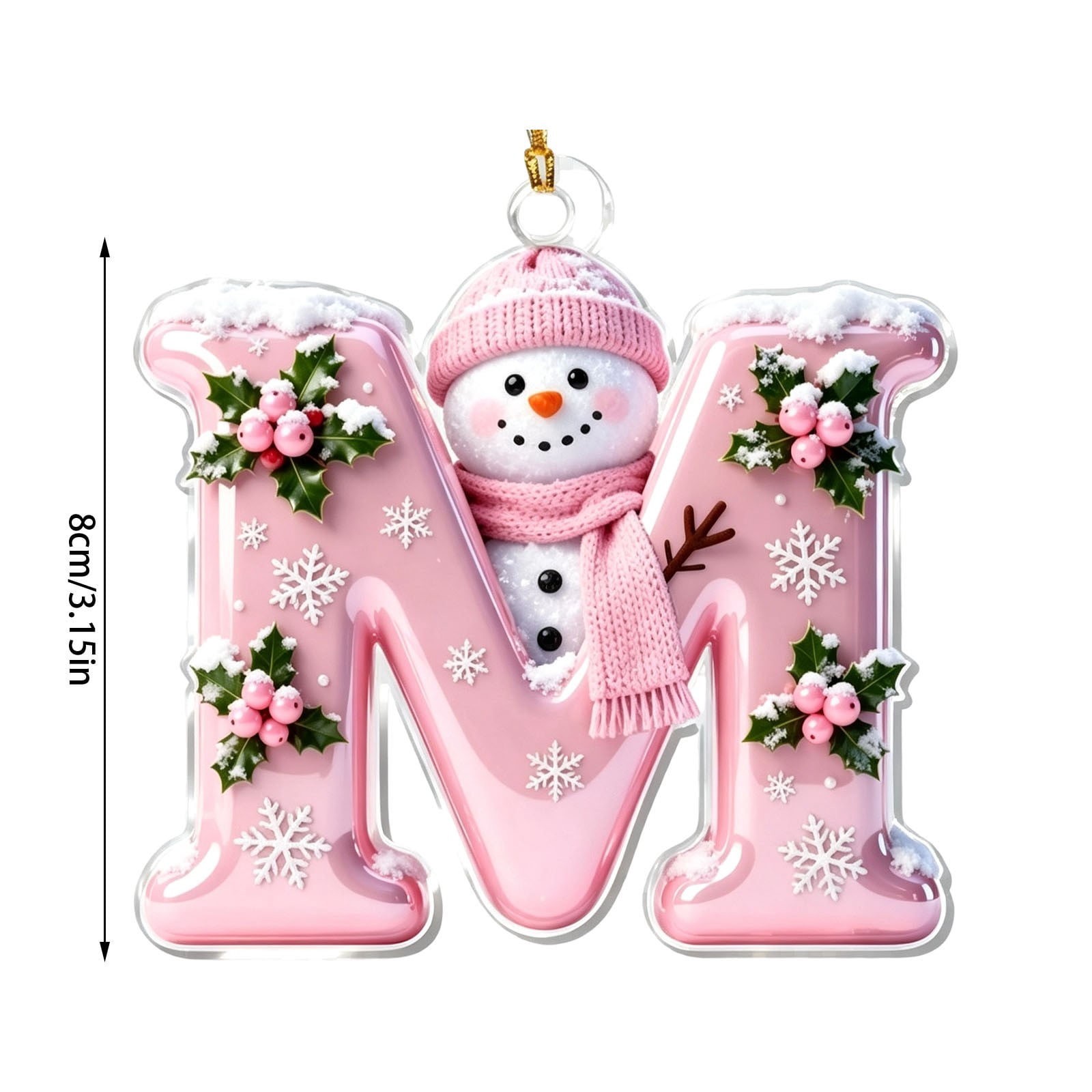 JeashCHAT Initial Letter Snowman Christmas Ornaments, Personalized ...