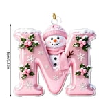 JeashCHAT Initial Letter Snowman Christmas Ornaments, Personalized ...