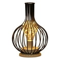 thumbnail image 1 of JeashCHAT Iron Night Light, Black Retro Industrial Iron Metal Wire Basket Cage Style Table Lamp, Modern Bedside Nightstand Lamp for Bedroom Living Room, Decoration Lamp, 1 of 3