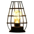 thumbnail image 1 of JeashCHAT Iron Night Light, Black Retro Industrial Iron Metal Wire Basket Cage Style Table Lamp, Modern Bedside Nightstand Lamp for Bedroom Living Room, Decoration Lamp, 1 of 3