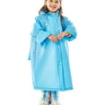 thumbnail image 1 of JeashCHAT Kids Raincoat for Boys and Girls, Hooded Rain Coat Children, Reusable Windproof Waterpoof Rain Coat Jacket with Schoolbag Position Cover,Blue,Size S(Suitable for 100-120cm High Kids), 1 of 4