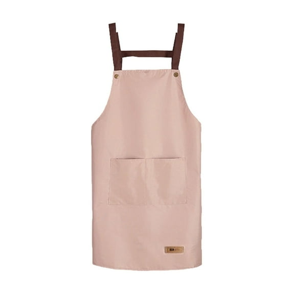 JeashCHAT Kitchen Apron Waterproof Oil Proof Apron with 2 Pockets for Kitchen Cooking Baking Gardening Restaurant, Machine Washable Dirt Resistant, Multiple Colors Available, Pink