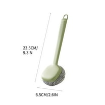 JeashCHAT Kitchen Cleaning Brush, Long Handle Dish Brush Pot Brush, Stainless Steel Wool Brush Dish Scrubber, Scrub Brush for Sink, Dishes, Pots, Pans, Cutting Board