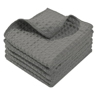 JeashCHAT Kitchen Dish Cloths Clearance, Reusable Cleaning Cloths, Microfiber Cleaning Rags, Ultra Soft Absorbent Quick Drying Dish Towels Dishcloths, 10x10 Inches, 5-Pack, Gray