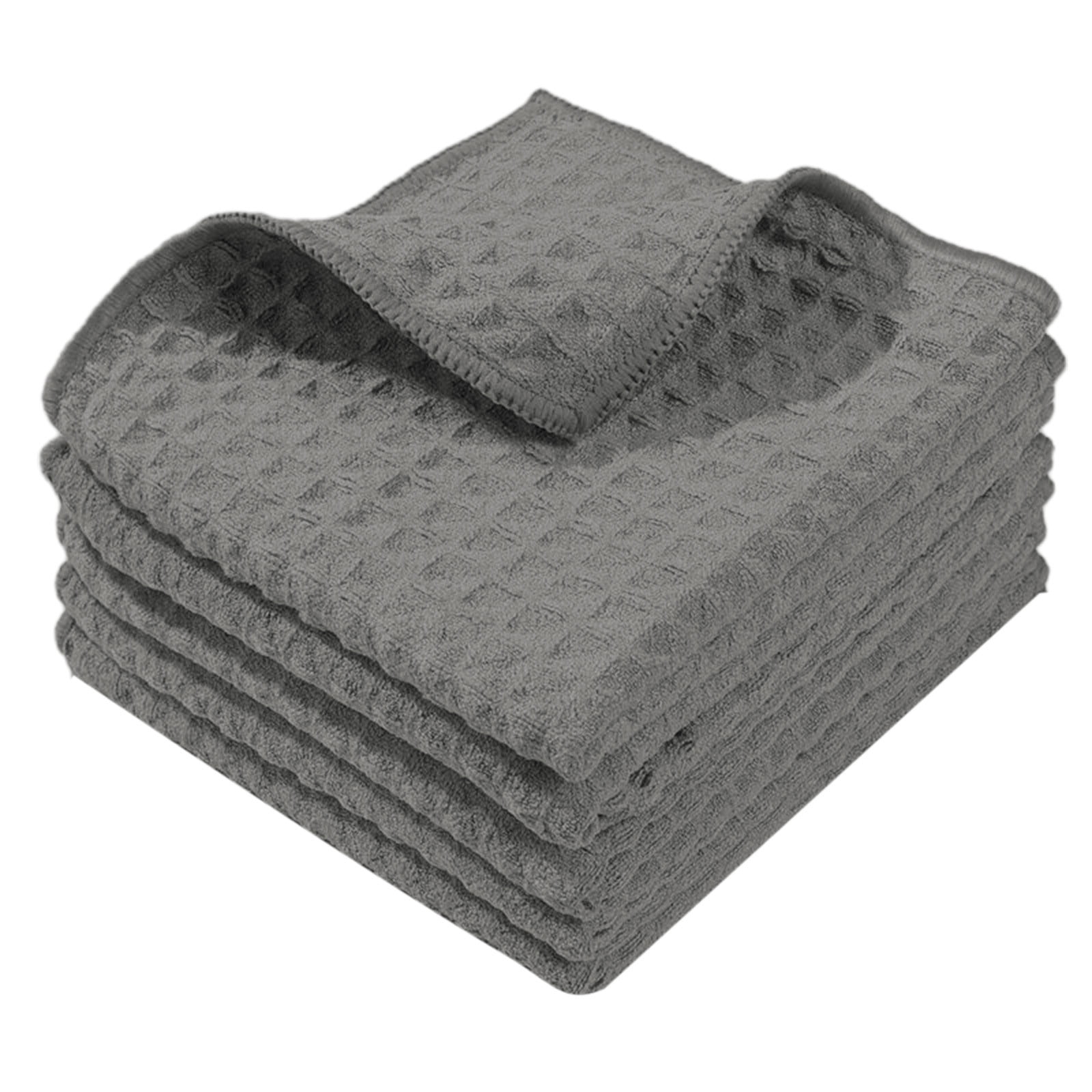 Farmhouse Red Dish Cloths - 4 Pack Microfiber Mesh Scrubber Kitchen Towels, Fast Drying