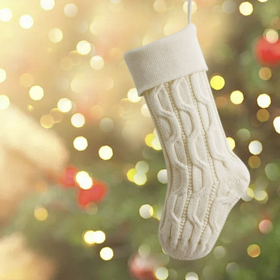 JeashCHAT Knitted Wool Christmas Stockings 18 Inches Cable Knitted Large Xmas Hanging Stockings Candy Bag Gift Bag Christmas Gifts Decorations for Family Holiday Xmas Party