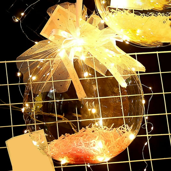 JeashCHAT LED Balloons,Light Up Balloons Transparent Glow Bubble Balloons with String Lights for Valentines Day Halloween Christmas Wedding Birthday Party Decoration