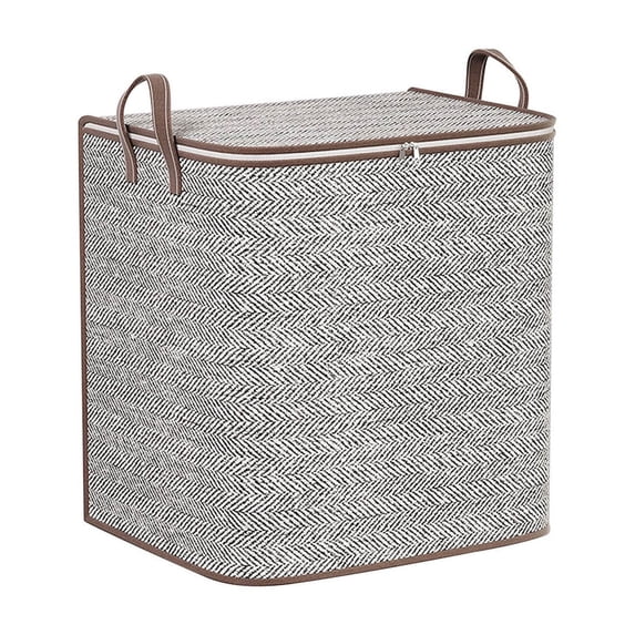 JeashCHAT Large Blanket Storage Bags, 140L Foldable Fabric Storage Bag, Heavy Duty Storage Bins with Handles, Clothes Storage Containers Closet Organizers for Bedroom Dorm Space Saving