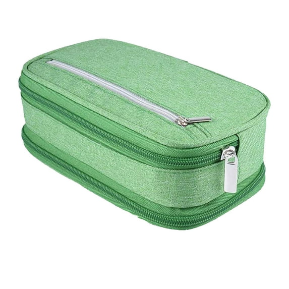 JeashCHAT Large Capacity Pencil Case , Multi-function Three-layer Zipper Stationery Box, Pen Pouch for College Campus & Office