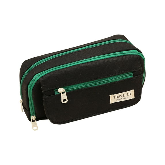 JeashCHAT Large Capacity Pencil Case Pencil Pouch with 5 Compartment Portable Canvas Stationery Organizer with Zipper Pen Bag