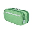 thumbnail image 1 of JeashCHAT Large Pencil Case Big Capacity Pencil Pouch with 3 Zipper Compartments, Stationery Pen Bag for Office College, Green, 1 of 5