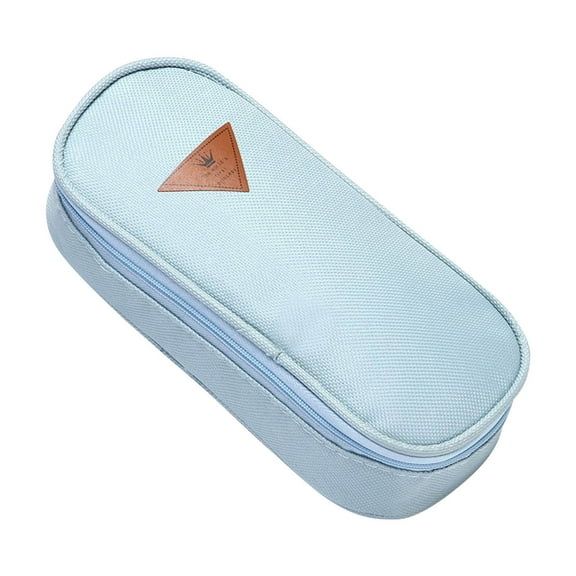 JeashCHAT Large Pencil Case, Pencil Pouch with Zipper Stationery Pouch Pen Case Pencil Bag for Office Supplies (Light Blue)