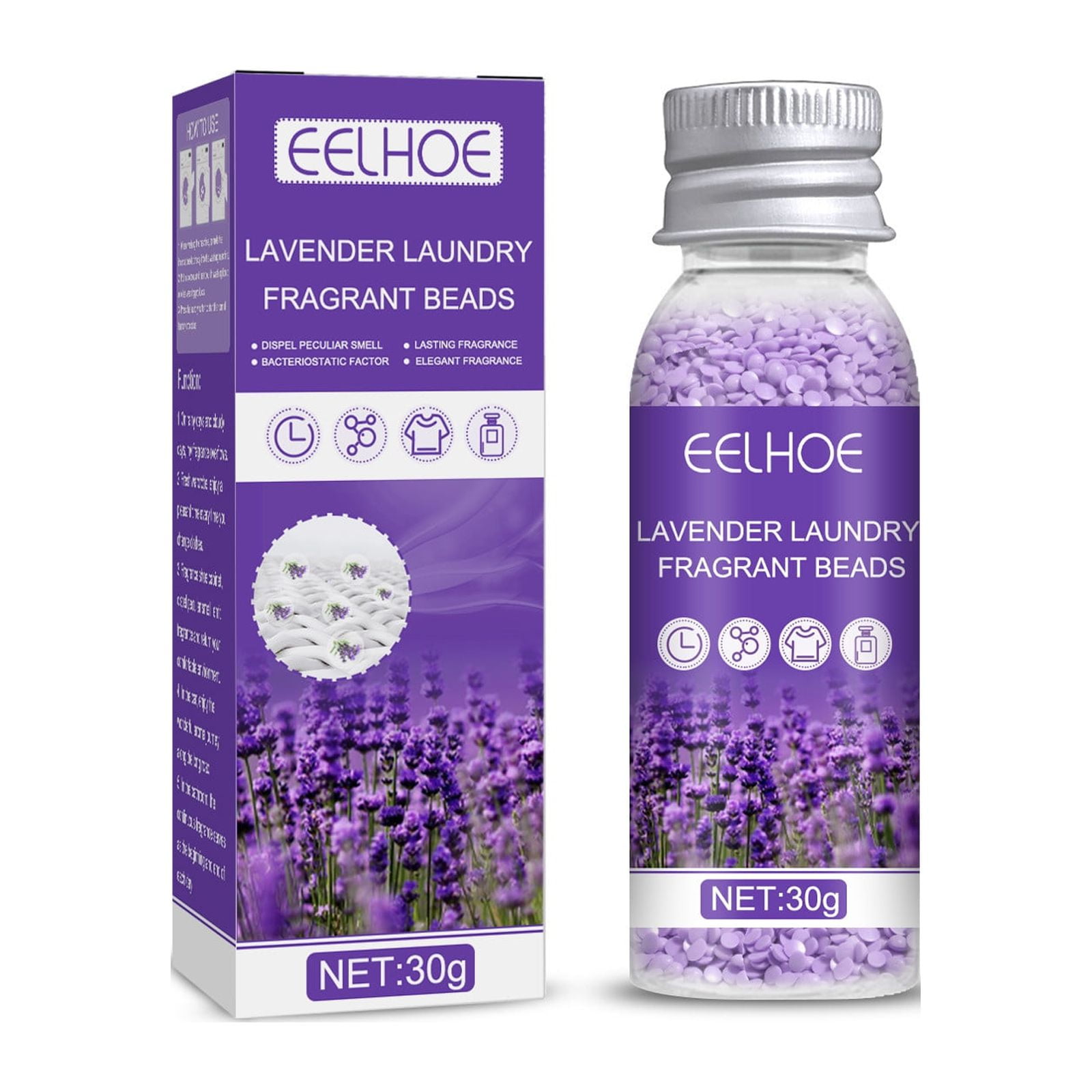 JeashCHAT Lavender Laundry Beads Scent Booster Beads for Washer, Calm, Lavender Safe for All Washing Machines and Stays Fresh with Every Load